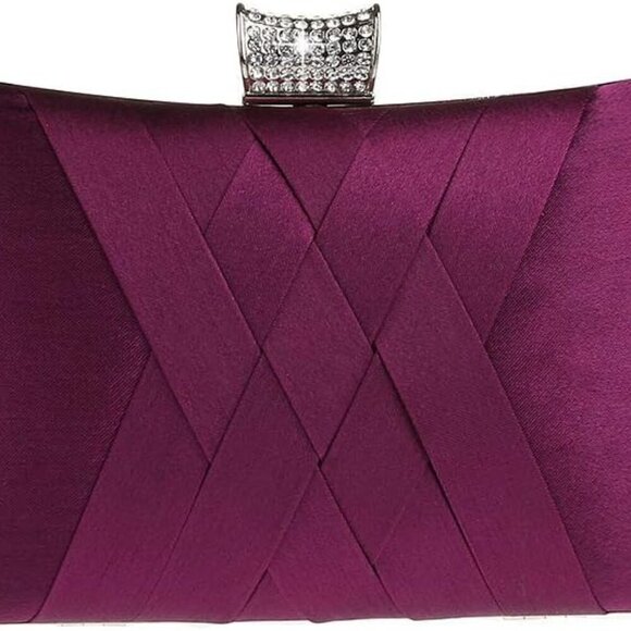 Francesca Retro Vintage Crystal Evening Prom Party Box Clutch Handbag Bag - Picture 1 of 9